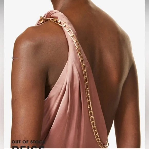 REISS Adaline One-shoulder draped satin dress - Picture 9 of 14